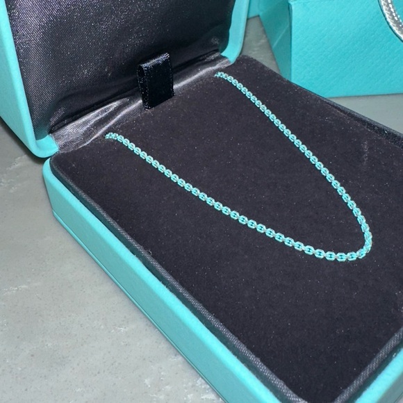 TIFFANY & CO "SPARKLER" BLUE ENAMEL COATED SILVER CHAIN/NECKLACE 100% AUTHENTIC - Picture 12 of 16